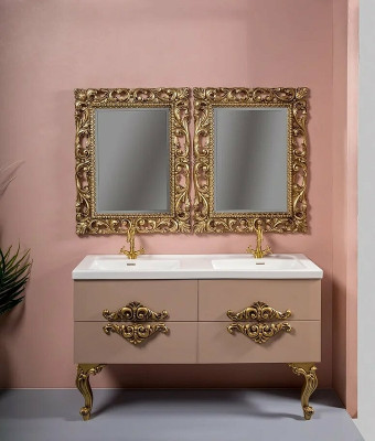 Зеркало в ванную Boheme 514-P 75х95 см, бронза Поталь