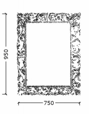 Зеркало в ванную Boheme 514-P 75х95 см, бронза Поталь