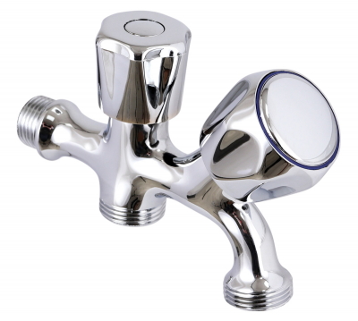 Remer 250 1/2" 3/4" кран с двумя поворотными маховиками для стиральных машин, хром