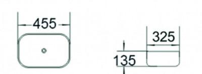 Раковина SantiLine 46 SL-1047 Белая Накладная Прямоугольная