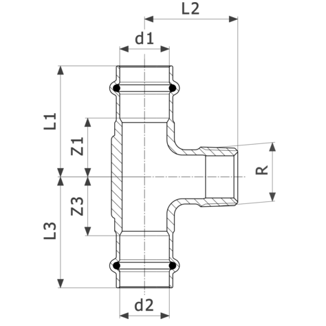Viega Тройник Sanpress