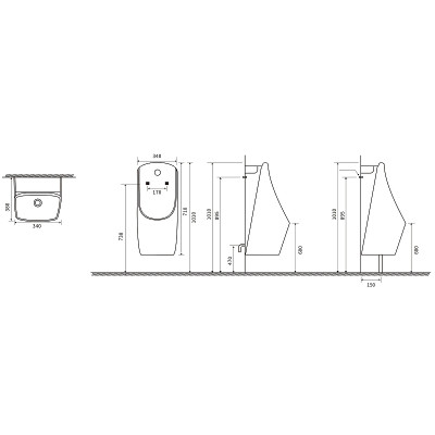 Писсуар SantiLine SL-6004 подвесной белый