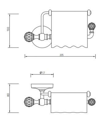 MIGLIORE Amerida SWAROVSKI 16594 бумагодержатель закрытый, золото