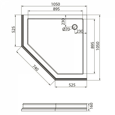 Душевой поддон из стеклокомпозита Migliore Diadema 105х105 24482 белый