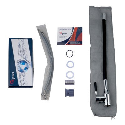 Смеситель для кухни Plstart PG54022B24, хром/чёрный