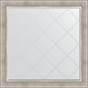 Зеркало настенное Evoform ExclusiveG 106х106 BY 4448 с гравировкой в багетной раме Римское серебро 88 мм  (BY 4449)
