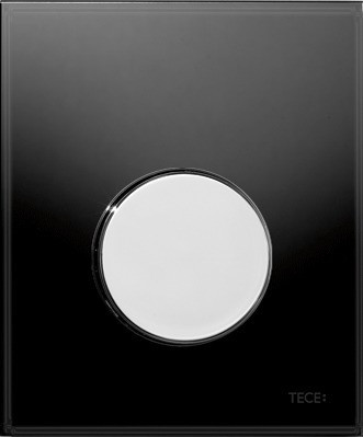 TECE TECEloop Urinal, панель смыва для писсуара стеклянная. Стекло черное, клавиша хром глянцевый. 9242656