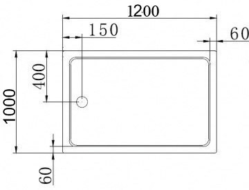 Поддон акриловый Cezares TRAY-A-AH-120/100-15-W, с сифоном в комплекте
