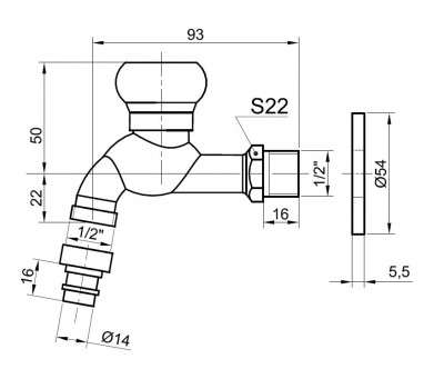 Сливной кран BRONZE DE LUXE (насадка-"рассекатель") (21978/1)