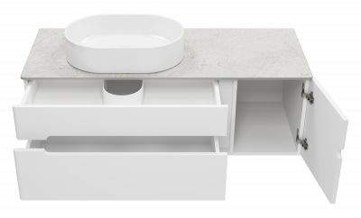 Тумба под раковину подвесная Misty Роял 120 подвесная белая (П-Роя-01120-011П2Я)