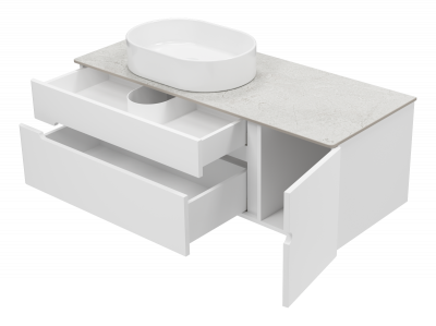 Тумба под раковину подвесная Misty Роял 120 подвесная белая (П-Роя-01120-011П2Я)