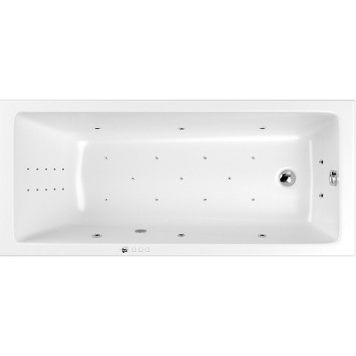 Ванна акриловая Whitecross Wave Slim 160x80 0111.160080.100.ULTRANANO.CR с гидромассажем прямоугольная