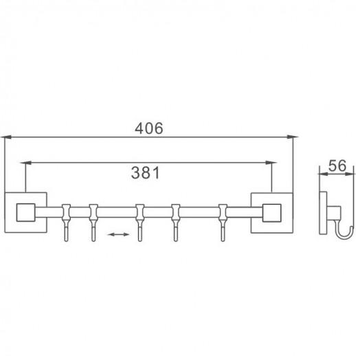Вешалка для полотенец Haiba HB8615-5 (металл) хром