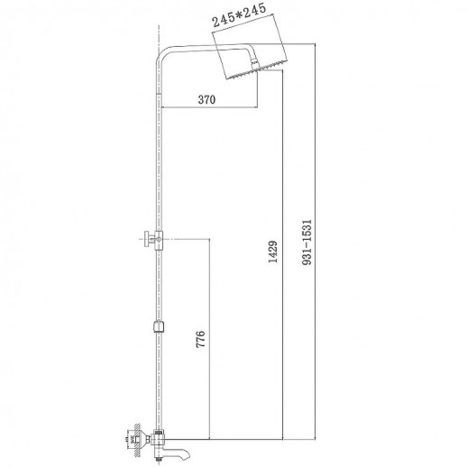 Душевая система Haiba HB2422 (латунь пластик) хром