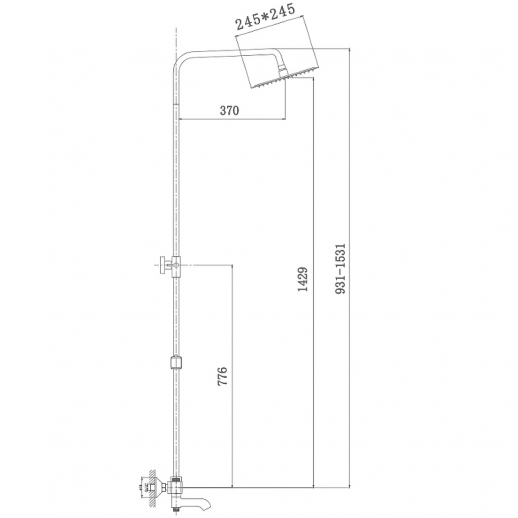Душевая система Haiba HB2422 (латунь пластик) хром