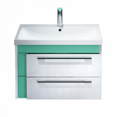 Тумба с раковиной IDDIS Color Plus 70 подвесная белая/мятная (COL70M0i95K), дизайн современный