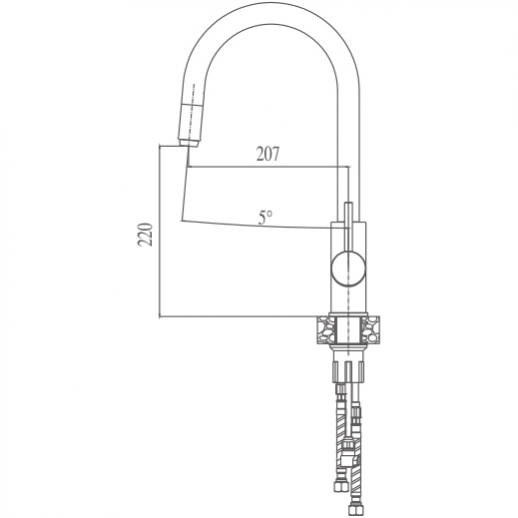Смеситель для кухни Haiba HB70304-5 (нерж сталь)