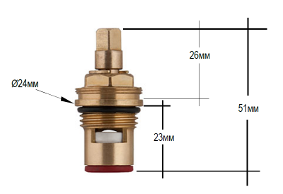 Кран-букса 1/2" 180 DT Santera ST 2703 S керамическая (под квадрат)