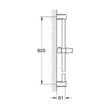 Grohe New Tempesta Cosmopolitan 27521000 душевая штанга 60 см, хром