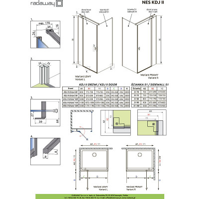 Душевая дверь Radaway Nes KDJ II 100 L 10032100-01-01L прозрачная профиль хром