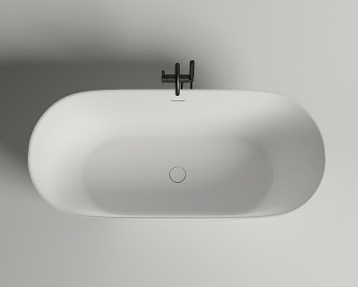 Ванна из искусственного камня Salini Mona 180х80 102921M белая матовая овальная