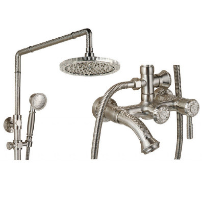 Zorg Antic A 201DS-SL душевая стойка со смесителем, матовое серебро