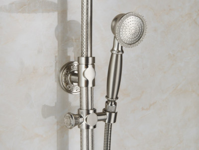 Zorg Antic A 201DS-SL душевая стойка со смесителем, матовое серебро