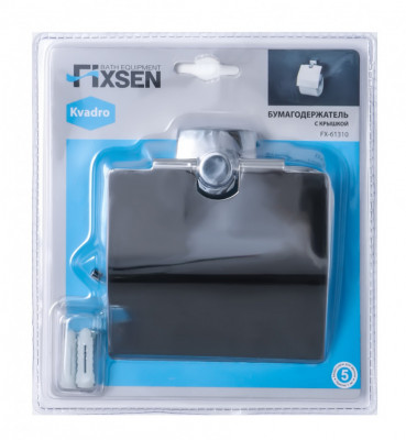Бумагодержатель FIXSEN Kvadro с крышкой (FX-61310), цвет хром