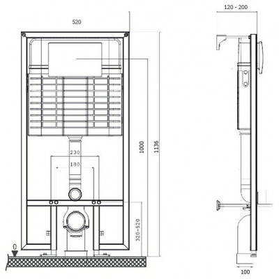 Инсталляция Bettoserb Sava Fix Slim SET40006467 для унитаза с черной матовой клавишей