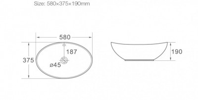 Раковина SantiLine 57 SL-1021 Белая Накладная Овальная