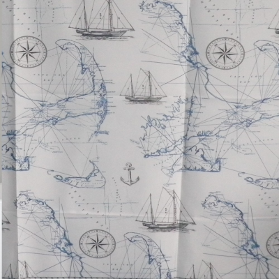 GFmark шторка для ванной с рисунком МОРЕ без колец, 180 см x180 см, полиэстэр