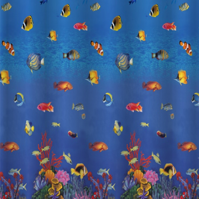 GFmark шторка для ванной с рисунком МОРЕ без колец, 180 см x180 см, полиэстэр