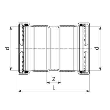 Viega Муфта Profipress G XL пресс 64 медь SC-Contur, шт