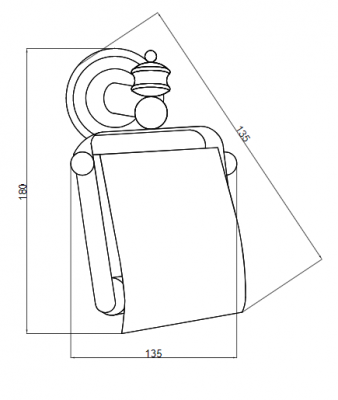 Boheme PALAZZO 10101 бумагодержатель с крышкой, золото/белый
