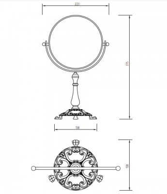 MIGLIORE ELISABETTA 16999 зеркало оптическое настольное, бронза