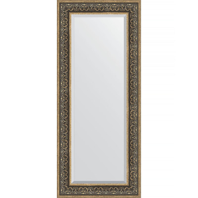 Зеркало настенное Evoform Exclusive 139х59 BY 3527 с фацетом в багетной раме Вензель серебряный 101 мм
