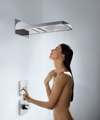 Запорно-переключающее устройство (дивертор) Hansgrohe ShowerSelect 15764670 (черный матовый)
