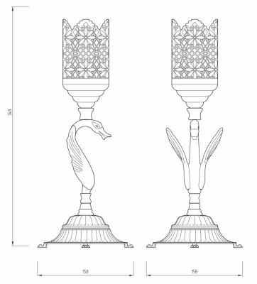 MIGLIORE Luxor 26151 подсвечник одинарный 35 см, золото