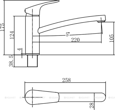 Смеситель для кухни Aquanet Static AF330-40C хром (00237446)