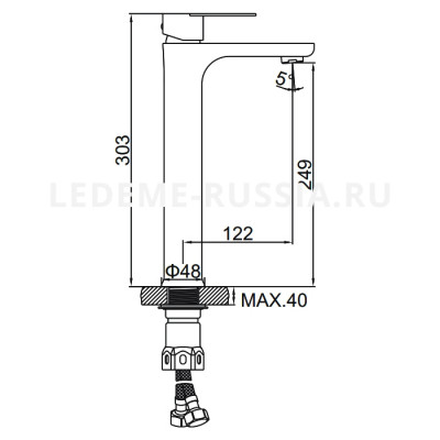Смеситель для раковины Ledeme H718B L71118B однорычажный, черный