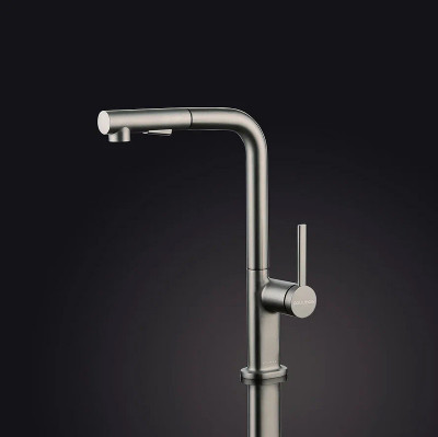 Смеситель для кухни Paulmark Neo Ne214419-Ni никель с выдвижным изливом