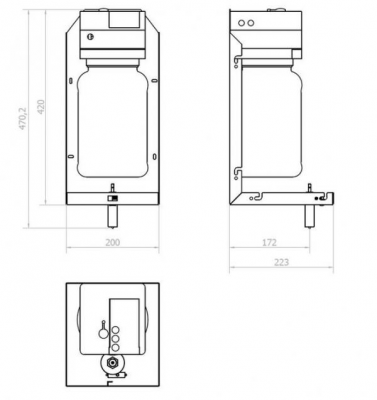 Дозатор для мыла с лазерным сенсором встраиваемый за зеркалом Nofer 12053.S1 (3л)