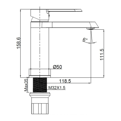 Смеситель для раковины Maretti Foro FR32RF328, хром