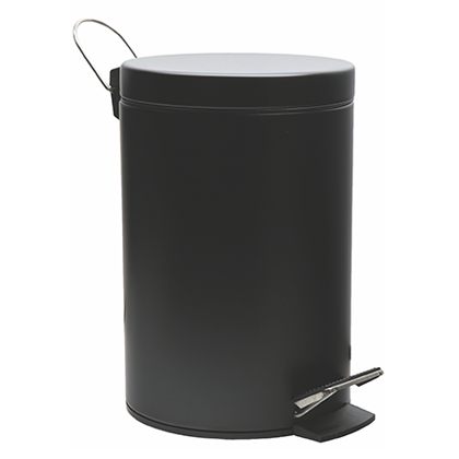WasserKRAFT K-635BLACK ведро с педалью 5L, черный/хром