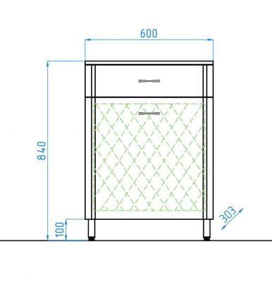 Комод для ванной Style Line Эко Стандарт ТН 60 белый с бельевой корзиной (ЛС-00000229)