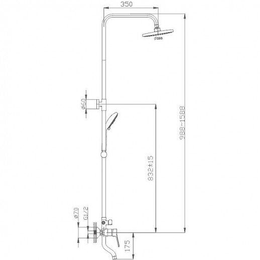 Душевая система Haiba HB2423 (латунь пластик) белый, хром