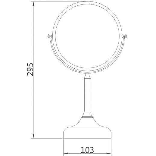 Настольное косметическое зеркало Haiba HB6206 (металл стекло) хром