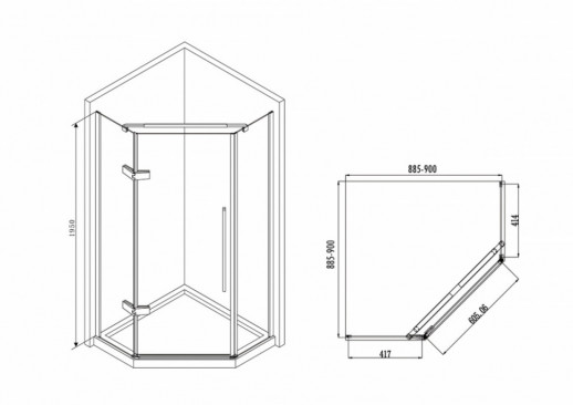 Душевой уголок ABBER Ewiges Wasser AG05090B