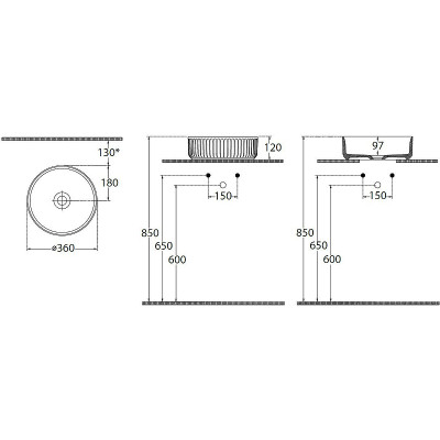 Раковина-чаша Allen Brau Fantasy Line 36 4.11032.31 черная матовая круглая
