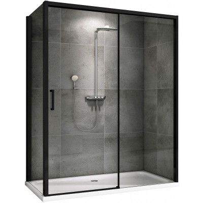 Душевой угол Abber Komfort 130x100 AG93130B-S102B пр-ль черный стекло прозрачное